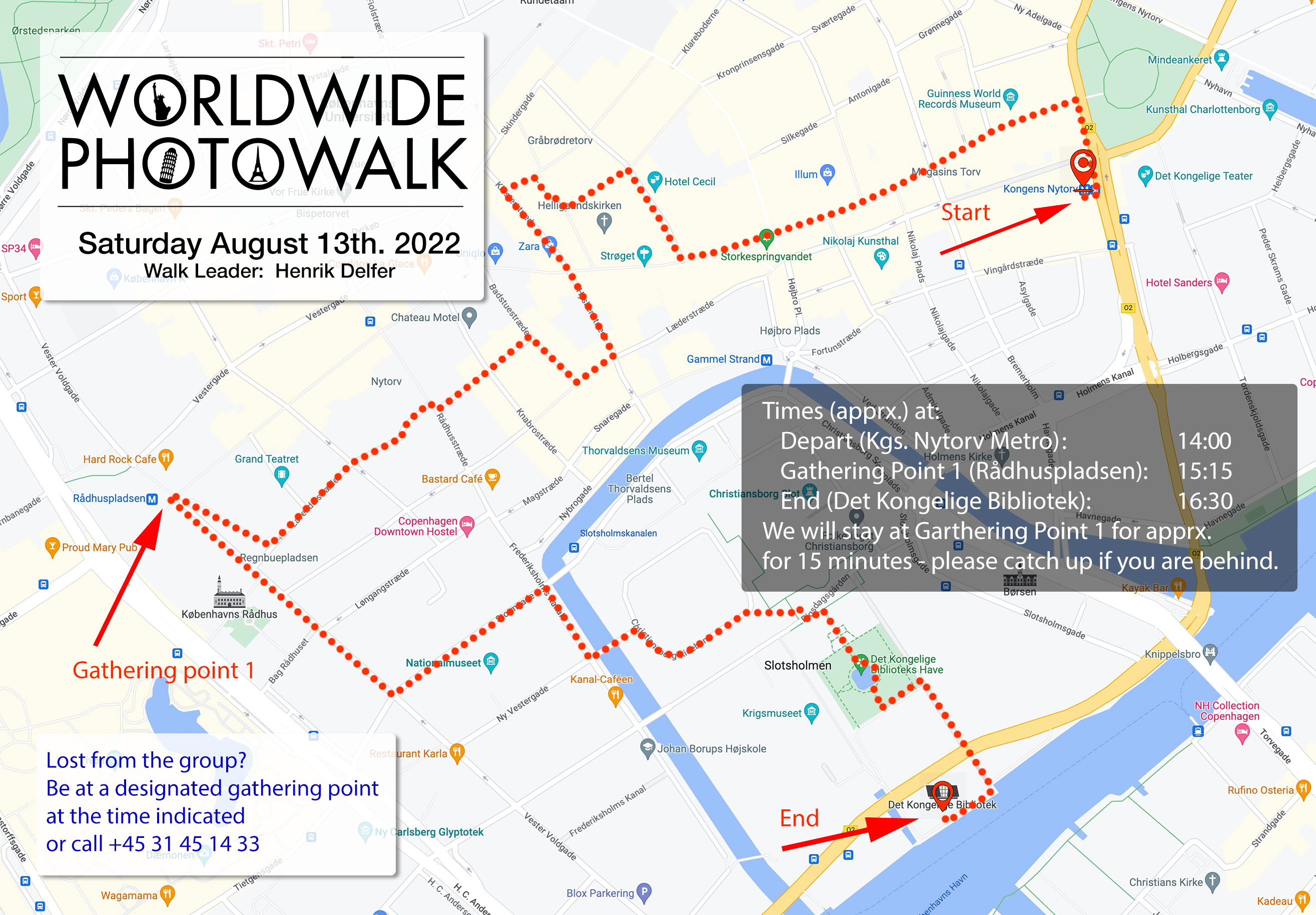 Map for Worldwide Photowalk - Copenhagen 2022